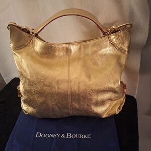 Dooney & Bourke Gold Metallic Leather Shoulder Bag